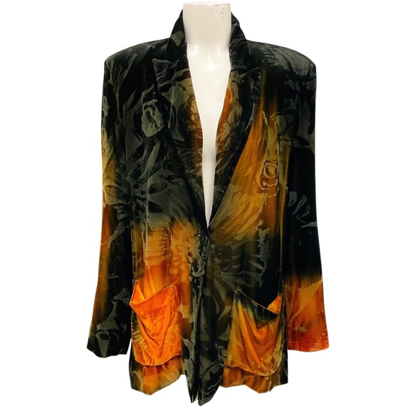 AVANT TOI BLACK / ORANGE VELVET JACKET - Picture 1 of 5